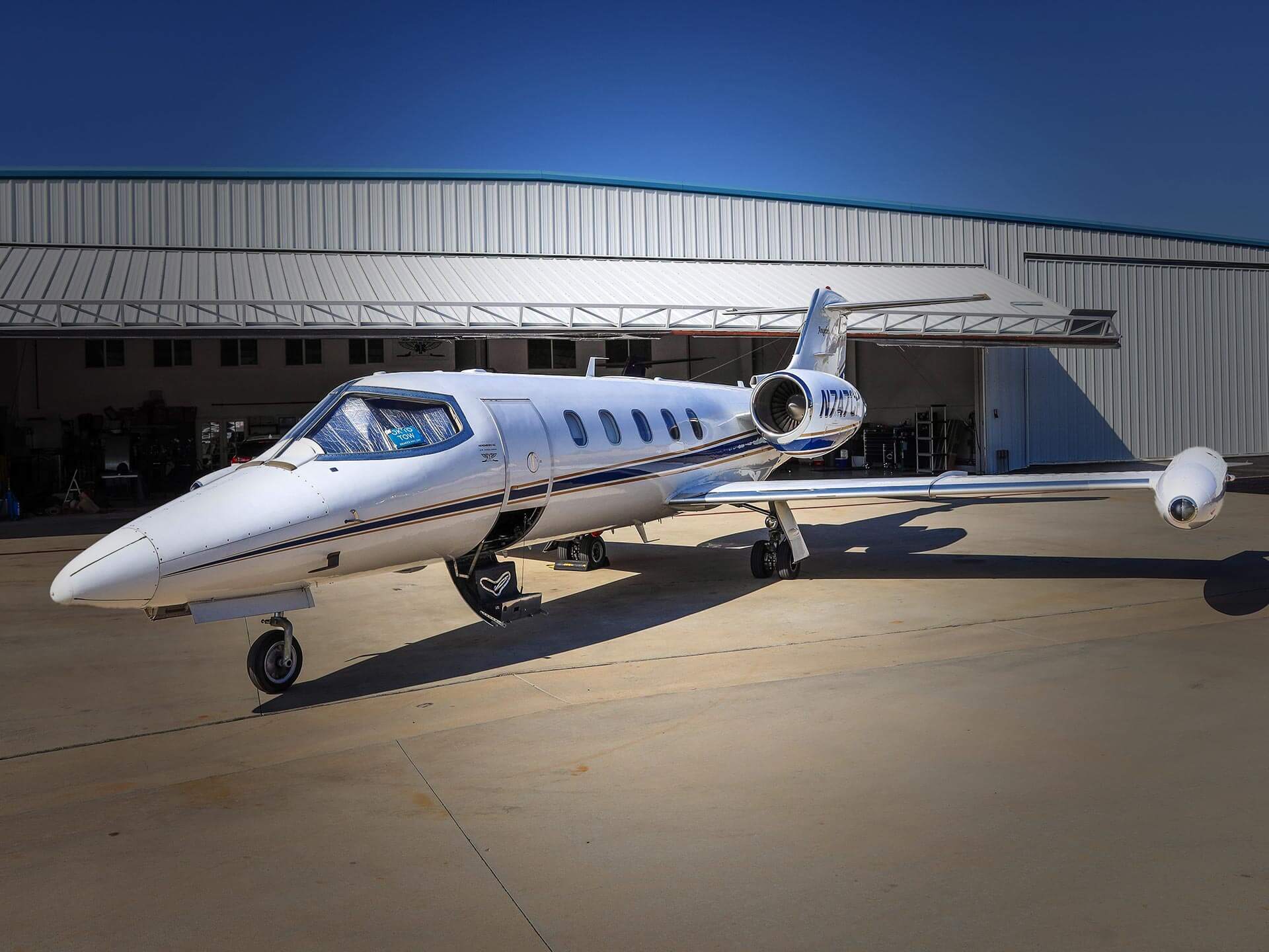 img-air-ambulance-new-plane-b new air ambulance plane in a hanger